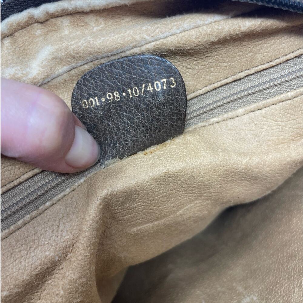 Gucci Vintage GG Monogram Logo PVC Leather Shoulder Bag Beige Brown - Picture 15 of 16